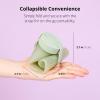 BLUE GINKGO Collapsible Water Bottle – Lightweight, Foldable Silicone Bottle for Travel, Hiking, and Camping (16.9oz, Made in Korea, Rose Pink)(Olive Green)