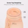 BLUE GINKGO Collapsible Water Bottle – Lightweight, Foldable Silicone Bottle for Travel, Hiking, and Camping (16.9oz, Made in Korea, Rose Pink)(Peach)