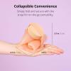 BLUE GINKGO Collapsible Water Bottle – Lightweight, Foldable Silicone Bottle for Travel, Hiking, and Camping (16.9oz, Made in Korea, Rose Pink)(Peach)