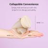 BLUE GINKGO Collapsible Water Bottle – Lightweight, Foldable Silicone Bottle for Travel, Hiking, and Camping (16.9oz, Made in Korea, Rose Pink)(Sand Beige)