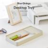 BLUE GINKGO Desk Organizer – Korean-Made Office Storage for Pens, Notes, Mail, and Supplies (Prussian Blue)(BEIGE)
