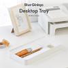 BLUE GINKGO Desk Organizer – Korean-Made Office Storage for Pens, Notes, Mail, and Supplies (Prussian Blue)(WHITE)