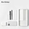 BLUE GINKGO Desk Organizer – Korean-Made Office Storage for Pens, Notes, Mail, and Supplies (Prussian Blue)(WHITE)
