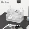 BLUE GINKGO Hive Desk Organizer – Vertical 6-Compartment, Full-drawer Storage – Space-Saving Pen Holder, Stationery Storage – Organizer for Office, School Supplies, Makeup (Made in Korea, Green)(TRANSPARENT)