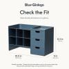 BLUE GINKGO Hive Stack Desk Organizer – Stackable Pen Holder, Stationary Organizer with Drawers – Office Storage, School Supplies, Makeup (Made in Korea, Blue)(BLUE)