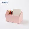 BLUE GINKGO Large Storage Basket – Plastic Caddy with Wooden Handle for Bathroom, Pantry, or Cleaning Supplies (Pink)(PINK)