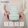 BLUE GINKGO Nesting Silicone Containers – Set of 3 Hard-Shell Silicone Food Storage Containers | BPA Free, Airtight, Dishwasher and Freezer Safe (6.7oz, 10oz, 20oz) – Grey(Green)