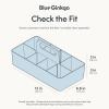 BLUE GINKGO Small Stackable Organizer Caddy – Korean-Made Portable Tote for Bathroom, Office, Crafts, or School Supplies (Square, Yellow)(BLUE)