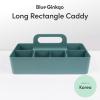 BLUE GINKGO Small Stackable Organizer Caddy – Korean-Made Portable Tote for Bathroom, Office, Crafts, or School Supplies (Square, Yellow)(GREEN)