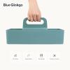 BLUE GINKGO Small Stackable Organizer Caddy – Korean-Made Portable Tote for Bathroom, Office, Crafts, or School Supplies (Square, Yellow)(GREEN)
