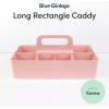 BLUE GINKGO Small Stackable Organizer Caddy – Korean-Made Portable Tote for Bathroom, Office, Crafts, or School Supplies (Square, Yellow)(PINK)