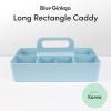 BLUE GINKGO Stackable Organizer Caddy – Korean-Made Portable Tote for Bathroom, Office, Crafts, or School Supplies (Rectangle, White)(BLUE)