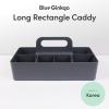 BLUE GINKGO Stackable Organizer Caddy – Korean-Made Portable Tote for Bathroom, Office, Crafts, or School Supplies (Rectangle, White)(GREY)