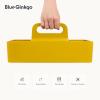 BLUE GINKGO Stackable Organizer Caddy – Korean-Made Portable Tote for Bathroom, Office, Crafts, or School Supplies (Rectangle, White)(YELLOW)