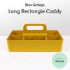 BLUE GINKGO Stackable Organizer Caddy – Korean-Made Portable Tote for Bathroom, Office, Crafts, or School Supplies (Rectangle, White)(YELLOW)