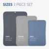 Blue Ginkgo TPU Cutting Mats [Set of 3] – Korean-Made Flexible, Knife-Friendly, Durable Kitchen Cutting Boards (Blue, Yellow, Gray)(Dark Gray  Gray  Blue)