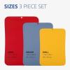 Blue Ginkgo TPU Cutting Mats [Set of 3] – Korean-Made Flexible, Knife-Friendly, Durable Kitchen Cutting Boards (Blue, Yellow, Gray)(Red  Blue  Yellow)