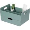 BLUE GINKGO Hive Desk Organizer – Vertical 6-Compartment, Full-drawer Storage – Space-Saving Pen Holder, Stationery Storage – Organizer for Office, School Supplies, Makeup (Made in Korea, Green)(GREEN)