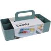 BLUE GINKGO Small Stackable Organizer Caddy – Korean-Made Portable Tote for Bathroom, Office, Crafts, or School Supplies (Square, Yellow)(GREEN)