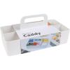 BLUE GINKGO Stackable Organizer Caddy – Korean-Made Portable Tote for Bathroom, Office, Crafts, or School Supplies (Rectangle, White)(WHITE)