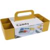 BLUE GINKGO Stackable Organizer Caddy – Korean-Made Portable Tote for Bathroom, Office, Crafts, or School Supplies (Rectangle, White)(YELLOW)