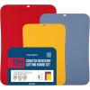 Blue Ginkgo TPU Cutting Mats [Set of 3] – Korean-Made Flexible, Knife-Friendly, Durable Kitchen Cutting Boards (Blue, Yellow, Gray)(Red  Blue  Yellow)