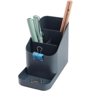 BLUE GINKGO Desk Organizer – Korean-Made Office Storage for Pens, Notes, Mail, and Supplies (Prussian Blue)(PRUSSIAN BLUE)
