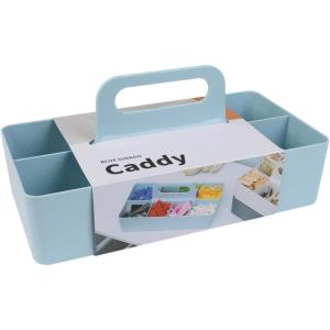 BLUE GINKGO Stackable Organizer Caddy – Korean-Made Portable Tote for Bathroom, Office, Crafts, or School Supplies (Rectangle, White)(BLUE)