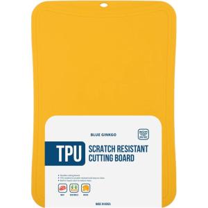 Blue Ginkgo TPU Cutting Mat [Medium] – Korean-Made Flexible, Knife-Friendly, Durable Kitchen Cutting Board (Yellow)