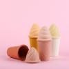 BLUE GINKGO Ice Cream Sand Toys – Silicone Beach Toy Ice Cream Set of 4 | Easy Clean, Travel-Friendly | Sand, Bath, Beach Toys for Toddlers and Children (Bahama Multi Pack)(Pink)