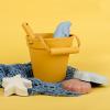BLUE GINKGO Silicone Beach Toys – Modern Baby | Travel Friendly Toys Set | Silicone Bucket, Shovel, 4 Sand Molds, Beach Bag | Sand Toys for Toddlers, Kids – Yellow(Yellow)
