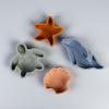 BLUE GINKGO Silicone Beach Toys – Modern Baby | Travel Friendly Toys Set | Silicone Bucket, Shovel, 4 Sand Molds, Beach Bag | Sand Toys for Toddlers, Kids – Yellow(Blue)