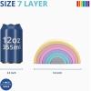 BLUE GINKGO Silicone Rainbow Stacker – Montessori Nesting Puzzle | Kids and Toddler | Stacking Sensory Toys – 7 Layers (Pastel)(7 Layer)