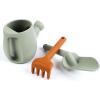 BLUE GINKGO Toddler Gardening Tools – Silicone Beach Toys, Garden Toys for Toddlers | Kids Shovel and Rake Set, Watering Can, Sand Molds | Outdoor Baby Gardening Set (Green)(Green)