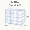 Blue Ginkgo Medium 16-Drawer Cabinet – Stackable Clear Organizer for Hardware, Beads, Plastic Bricks, Office, and Craft Storage (Made in Korea, Gray)(BLUE)
