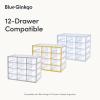 Blue Ginkgo Medium 16-Drawer Cabinet – Stackable Clear Organizer for Hardware, Beads, Plastic Bricks, Office, and Craft Storage (Made in Korea, Gray)(Clear)