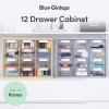 Blue Ginkgo Medium 16-Drawer Cabinet – Stackable Clear Organizer for Hardware, Beads, Plastic Bricks, Office, and Craft Storage (Made in Korea, Gray)(GREY)