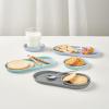 Blue Ginkgo Mini Silicone Trays – Set of 6 Easy-Clean Organizers for Bathroom, Kitchen, Desk, Vanity, and Cosmetics (Brown, Tan, Ivory)(Blue)