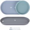 Blue Ginkgo Mini Silicone Trays – Set of 6 Easy-Clean Organizers for Bathroom, Kitchen, Desk, Vanity, and Cosmetics (Brown, Tan, Ivory)(Blue)