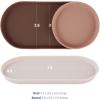 Blue Ginkgo Mini Silicone Trays – Set of 6 Easy-Clean Organizers for Bathroom, Kitchen, Desk, Vanity, and Cosmetics (Brown, Tan, Ivory)(Brown)
