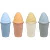 BLUE GINKGO Ice Cream Sand Toys – Silicone Beach Toy Ice Cream Set of 4 | Easy Clean, Travel-Friendly | Sand, Bath, Beach Toys for Toddlers and Children (Bahama Multi Pack)(Blue)
