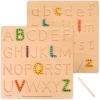 BLUE GINKGO Number Tracing Board – Double-Sided Wooden Montessori Math Board for Toddlers, STEM Learning, Sensory Play, and Preschool Number Tracing (11.5 x 9.2 Inches)(English)