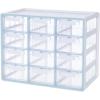Blue Ginkgo Medium 16-Drawer Cabinet – Stackable Clear Organizer for Hardware, Beads, Plastic Bricks, Office, and Craft Storage (Made in Korea, Gray)(BLUE)