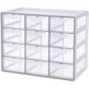 Blue Ginkgo Medium 16-Drawer Cabinet – Stackable Clear Organizer for Hardware, Beads, Plastic Bricks, Office, and Craft Storage (Made in Korea, Gray)(GREY)