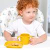 BLUE GINKGO Silicone Kids Bowls – Cute Silicone Bowls for Baby/Silicone Plates for Toddlers and Kids – Dishwasher Safe and Made in Korea (Mustard Yellow)(Yellow)