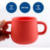 BLUE GINKGO Silicone Toddler Cups – Open Cup for Baby with Handles | Made in Korea | 8oz Training Open Cups for Toddlers 1-3 (Coral)(Coral)