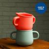BLUE GINKGO Silicone Toddler Cups – Open Cup for Baby with Handles | Made in Korea | 8oz Training Open Cups for Toddlers 1-3 (Coral)(Coral)