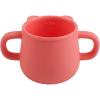 BLUE GINKGO Silicone Toddler Cups – Open Cup for Baby with Handles | Made in Korea | 8oz Training Open Cups for Toddlers 1-3 (Coral)(Coral)