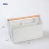 BLUE GINKGO Large Storage Basket – Plastic Caddy with Wooden Handle for Bathroom, Pantry, or Cleaning Supplies (Green)(WHITE)