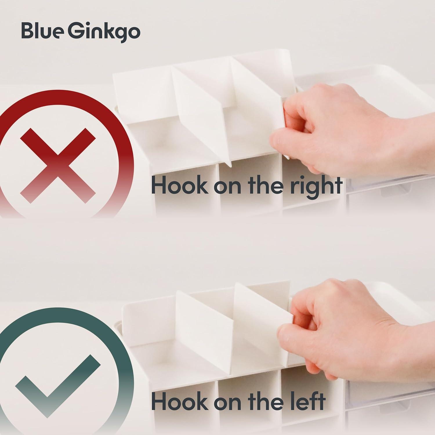 imageBLUE GINKGO Hive Stack Desk Organizer Stackable Pen Holder Stationary Organizer with Drawers Office Storage School Supplies Makeup Made in Korea WhiteBLUE